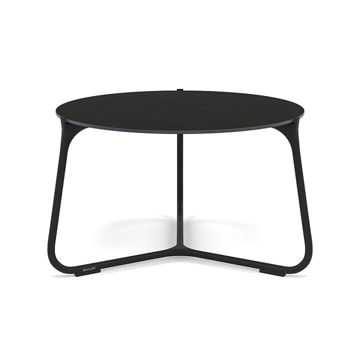 Manutti Mood Coffee table - Table basse ronde Ø 60cm h:38cm Plateau Céramique ou HPL Lava SF10 Ceramic Basalt Black 12mm 5K67