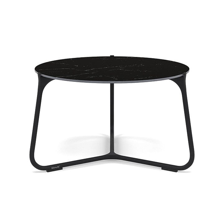 Manutti Mood Coffee table - Table basse ronde Ø 60cm h:38cm Plateau Céramique ou HPL Lava SF10 Ceramic Marble Black 12mm 5K59
