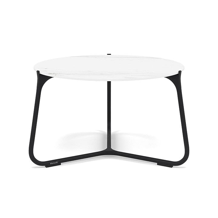 Manutti Mood Coffee table - Table basse ronde Ø 60cm h:38cm Plateau Céramique ou HPL Lava SF10 Ceramic Marble White 12mm 5K58