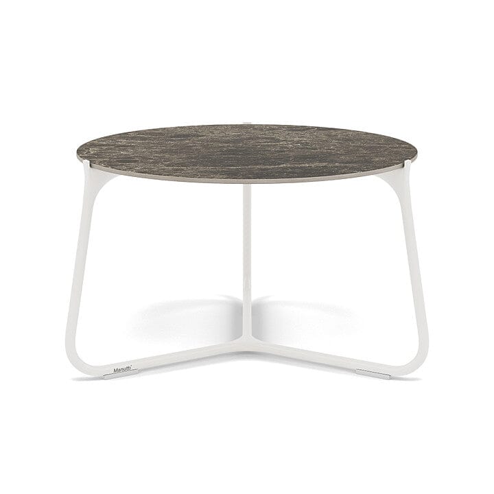Manutti Mood Coffee table - Table basse ronde Ø 60cm h:38cm Plateau Céramique ou HPL White SF08 Ceramic Emperador 12mm 5K69