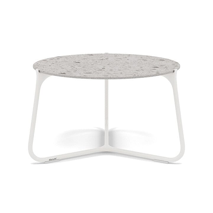 Manutti Mood Coffee table - Table basse ronde Ø 60cm h:38cm Plateau Céramique ou HPL White SF08 Ceramic Fossil 12mm 5K53