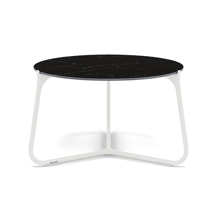 Manutti Mood Coffee table - Table basse ronde Ø 60cm h:38cm Plateau Céramique ou HPL White SF08 Ceramic Marble Black 12mm 5K59