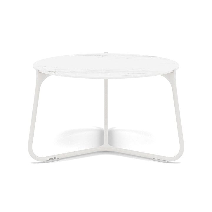Manutti Mood Coffee table - Table basse ronde Ø 60cm h:38cm Plateau Céramique ou HPL White SF08 Ceramic Marble White 12mm 5K58