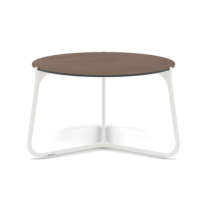 Manutti Mood Coffee table - Table basse ronde Ø 60cm h:38cm Plateau Céramique ou HPL White SF08 Ceramic Quartz 6mm 6K64