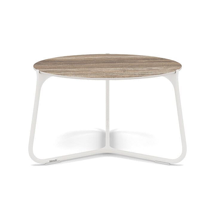 Manutti Mood Coffee table - Table basse ronde Ø 60cm h:38cm Plateau Céramique ou HPL White SF08 Ceramic Travertin 12mm 5K54