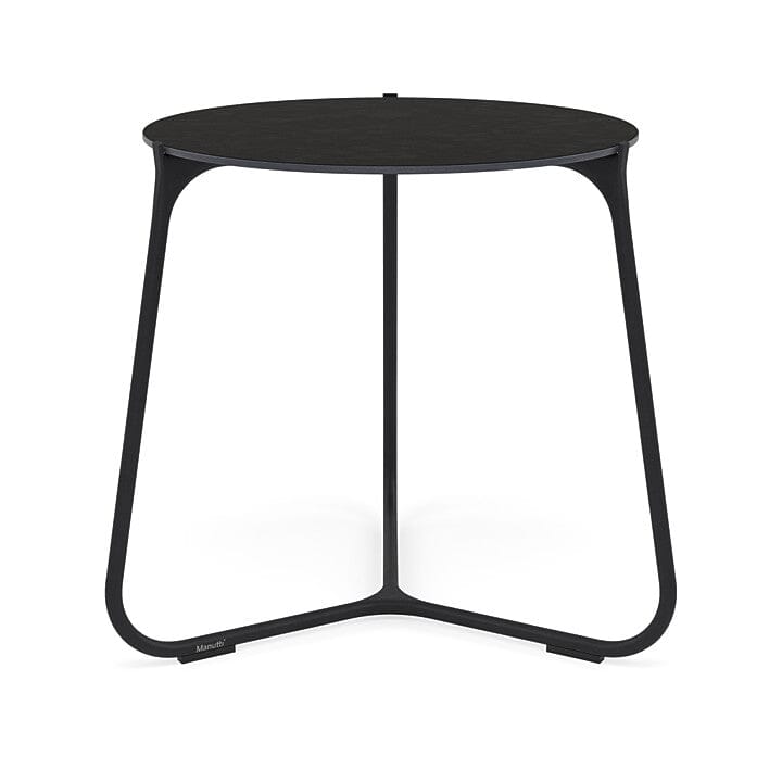 Manutti Mood Coffee table - Table basse ronde Ø 60cm h:56cm Plateau Céramique ou HPL Lava SF10 Ceramic Basalt Black 12mm 5K67