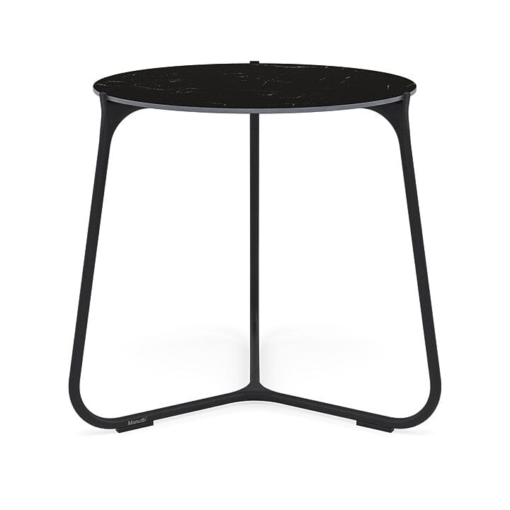 Manutti Mood Coffee table - Table basse ronde Ø 60cm h:56cm Plateau Céramique ou HPL Lava SF10 Ceramic Marble Black 12mm 5K59