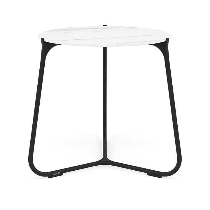 Manutti Mood Coffee table - Table basse ronde Ø 60cm h:56cm Plateau Céramique ou HPL Lava SF10 Ceramic Marble White 12mm 5K58