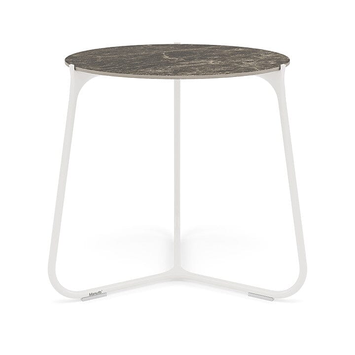 Manutti Mood Coffee table - Table basse ronde Ø 60cm h:56cm Plateau Céramique ou HPL White SF08 Ceramic Emperador 12mm 5K69