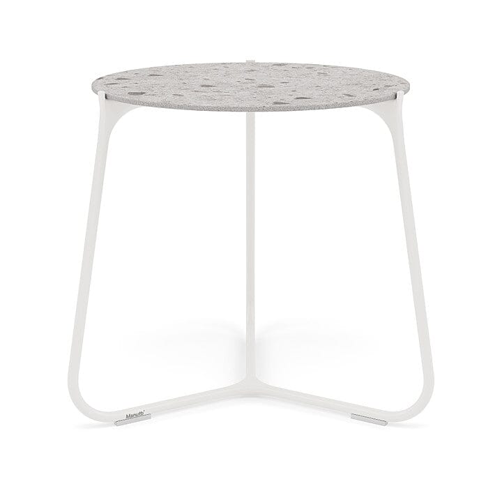 Manutti Mood Coffee table - Table basse ronde Ø 60cm h:56cm Plateau Céramique ou HPL White SF08 Ceramic Fossil 12mm 5K53