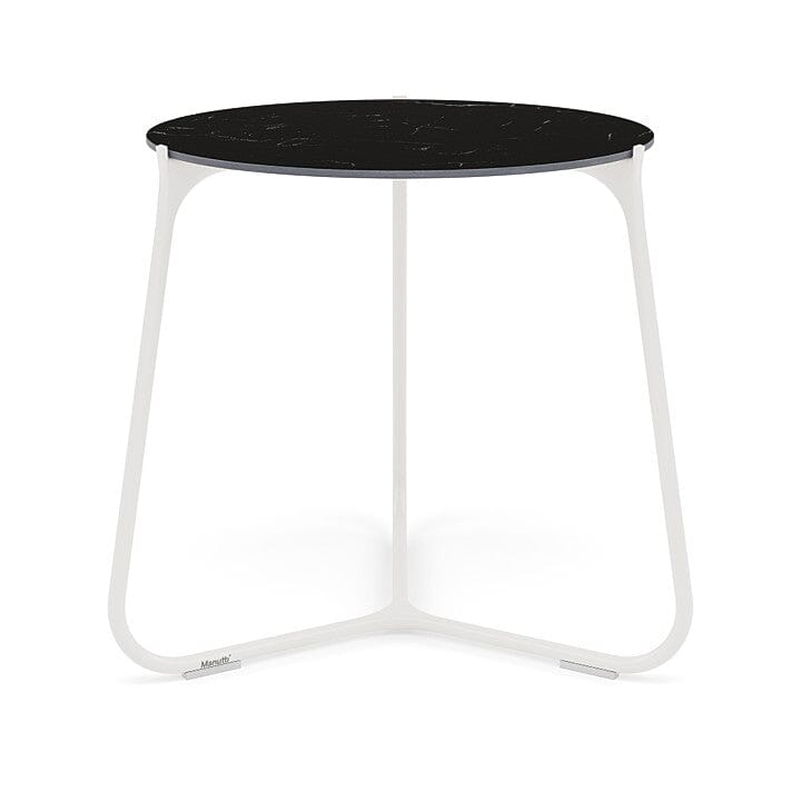 Manutti Mood Coffee table - Table basse ronde Ø 60cm h:56cm Plateau Céramique ou HPL White SF08 Ceramic Marble Black 12mm 5K59