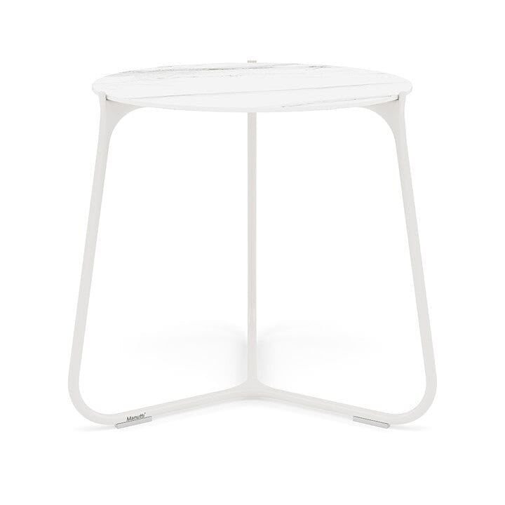 Manutti Mood Coffee table - Table basse ronde Ø 60cm h:56cm Plateau Céramique ou HPL White SF08 Ceramic Marble White 12mm 5K58