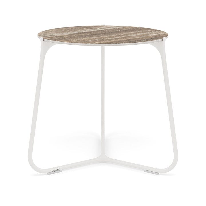 Manutti Mood Coffee table - Table basse ronde Ø 60cm h:56cm Plateau Céramique ou HPL White SF08 Ceramic Travertin 12mm 5K54
