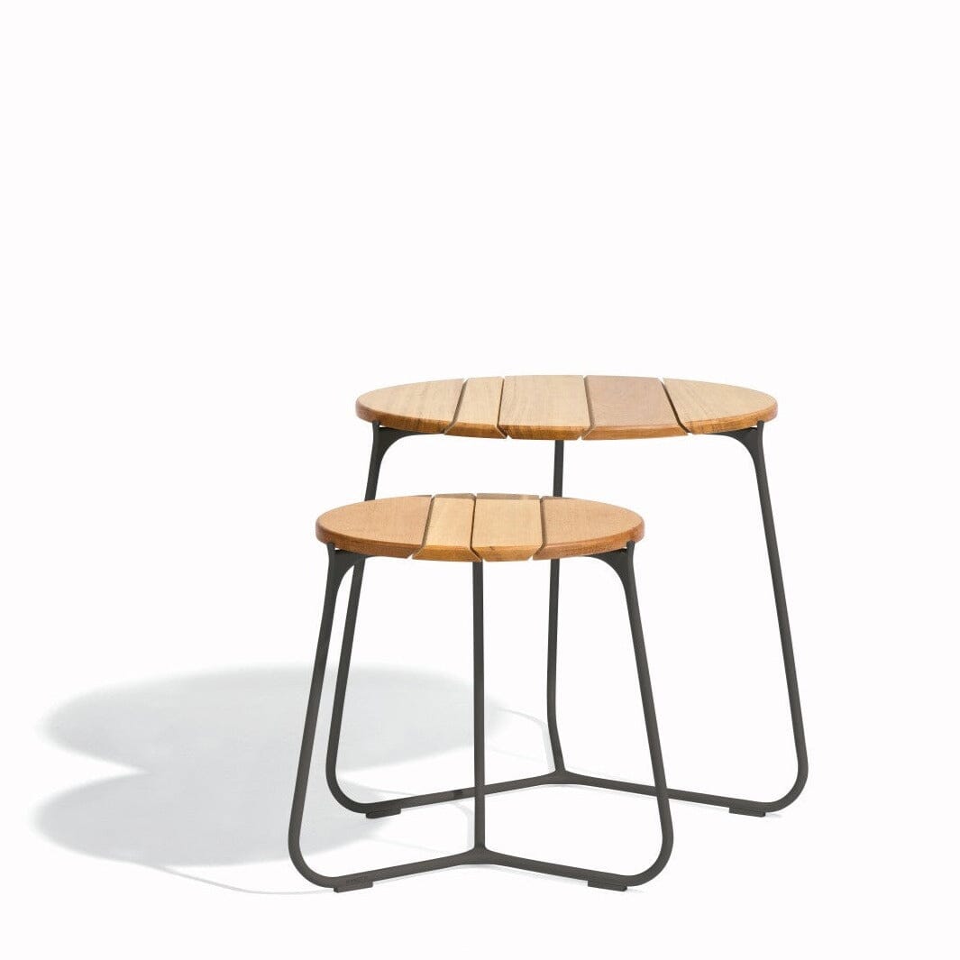 Manutti Mood Coffee table - Table basse ronde Ø 60cm h:56cm Plateau Teck