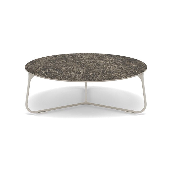 Manutti Mood Coffee table - Table basse ronde Ø 80cm h:28cm Plateau Céramique ou HPL Flint SF13 Ceramic Emperador 12mm 5K69