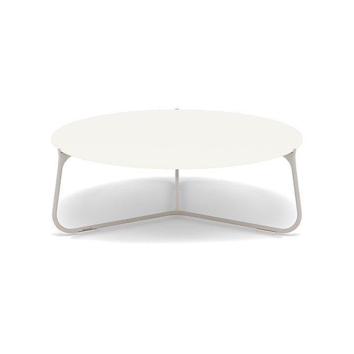 Manutti Mood Coffee table - Table basse ronde Ø 80cm h:28cm Plateau Céramique ou HPL Flint SF13 Ceramic White 6mm 6K60