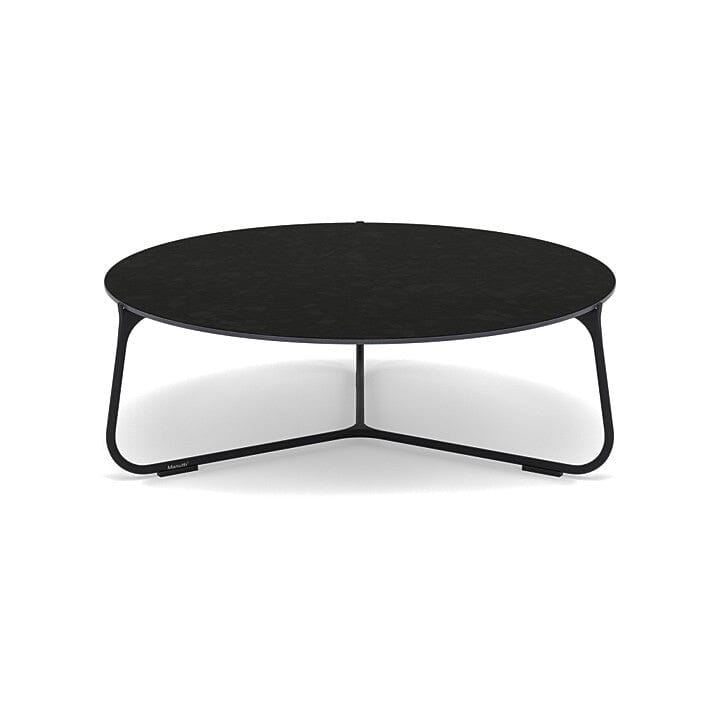 Manutti Mood Coffee table - Table basse ronde Ø 80cm h:28cm Plateau Céramique ou HPL Lava SF10 Ceramic Basalt Black 12mm 5K67