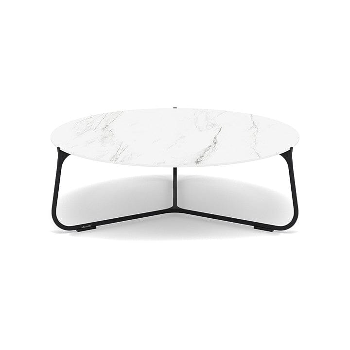 Manutti Mood Coffee table - Table basse ronde Ø 80cm h:28cm Plateau Céramique ou HPL Lava SF10 Ceramic Marble White 12mm 5K58