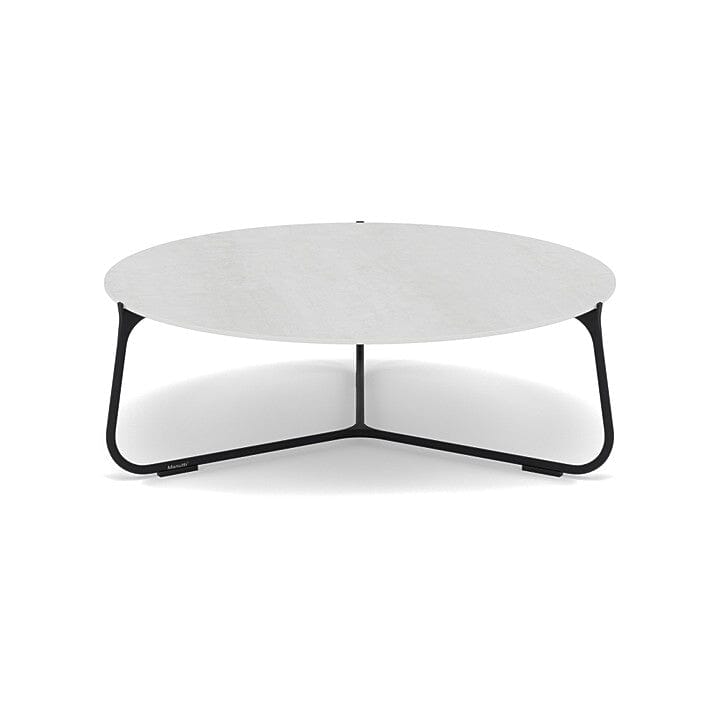 Manutti Mood Coffee table - Table basse ronde Ø 80cm h:28cm Plateau Céramique ou HPL Lava SF10 Ceramic Perla 12mm 5K66