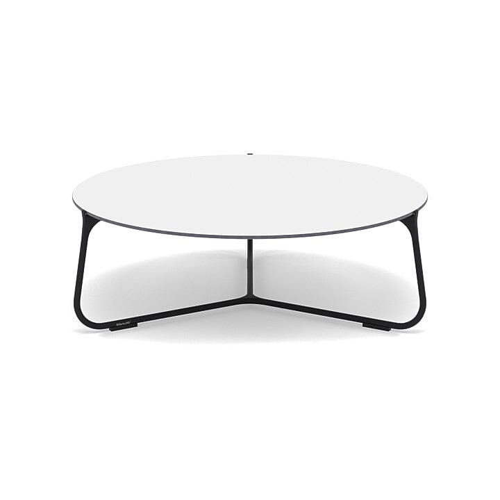 Manutti Mood Coffee table - Table basse ronde Ø 80cm h:28cm Plateau Céramique ou HPL Lava SF10 Trespa White 2T90