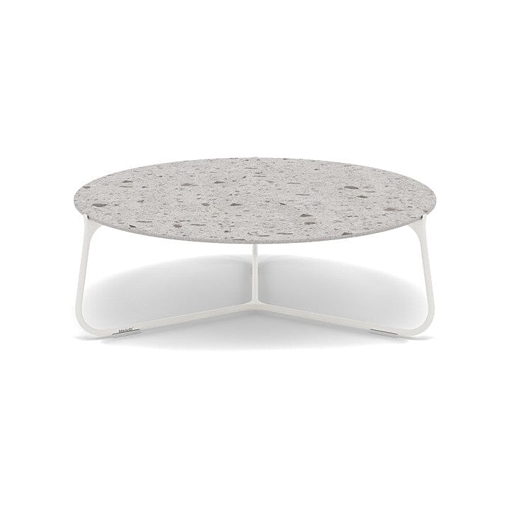 Manutti Mood Coffee table - Table basse ronde Ø 80cm h:28cm Plateau Céramique ou HPL White SF08 Ceramic Fossil 12mm 5K53