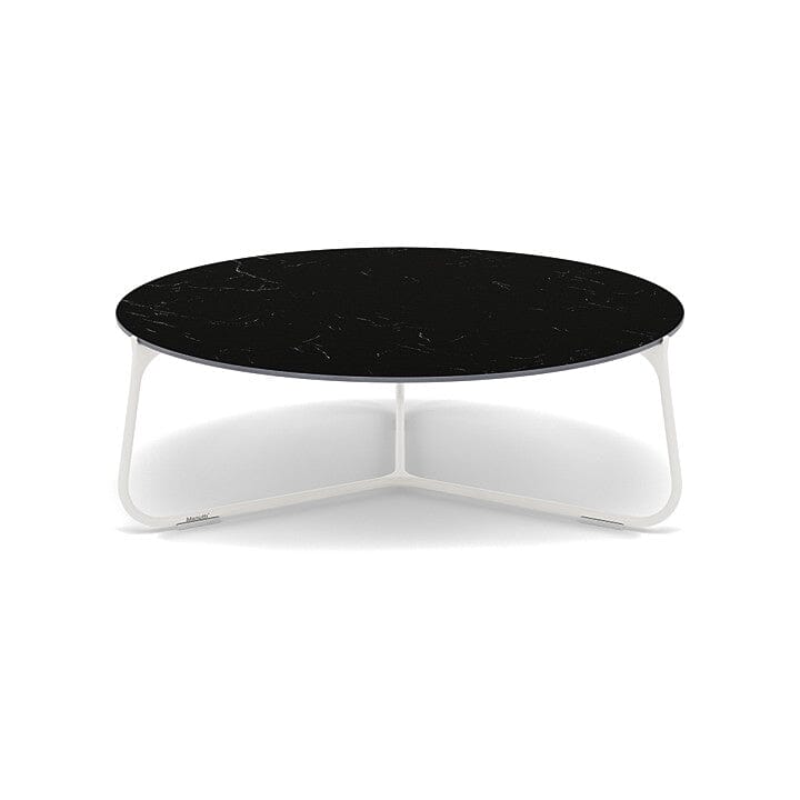 Manutti Mood Coffee table - Table basse ronde Ø 80cm h:28cm Plateau Céramique ou HPL White SF08 Ceramic Marble Black 12mm 5K59