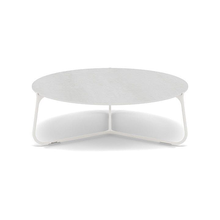 Manutti Mood Coffee table - Table basse ronde Ø 80cm h:28cm Plateau Céramique ou HPL White SF08 Ceramic Perla 12mm 5K66