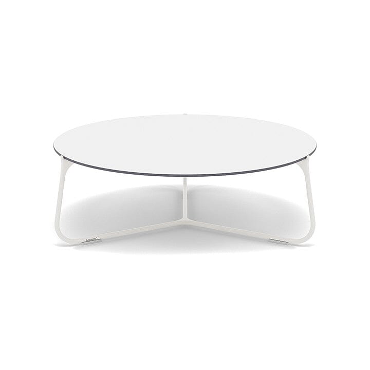 Manutti Mood Coffee table - Table basse ronde Ø 80cm h:28cm Plateau Céramique ou HPL White SF08 Trespa White 2T90