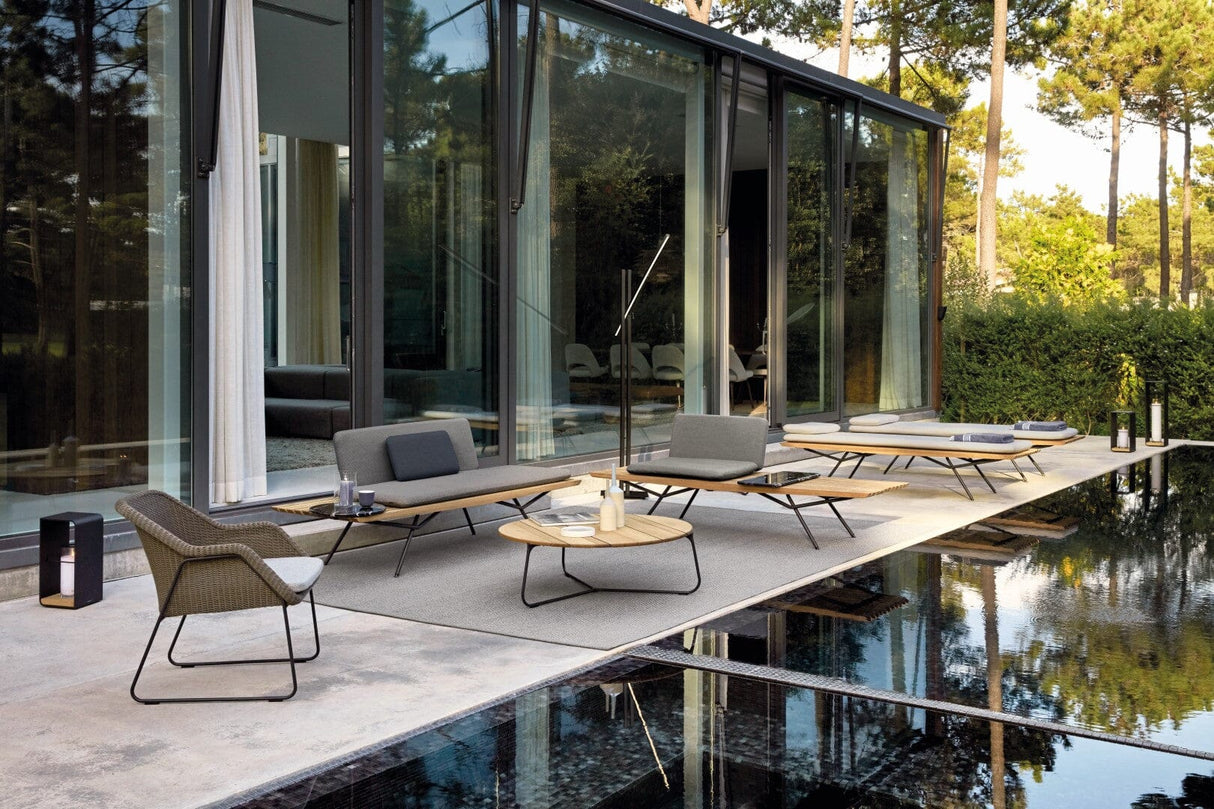 Manutti Mood Coffee table - Table basse ronde Ø 80cm h:28cm Plateau Teck