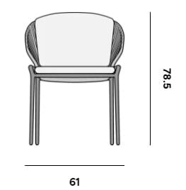 Manutti Radoc Radius Fauteuil repas, coussins en sus