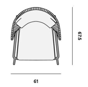 Manutti Radoc Radius Fauteuil repas, coussins en sus