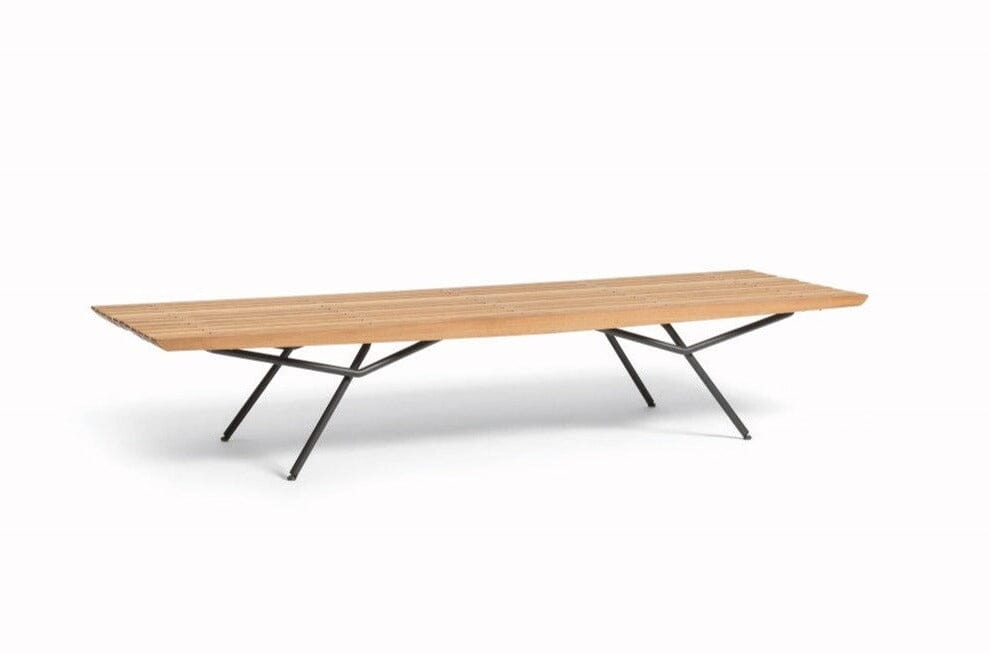 Manutti San Bench Banc 200x65cm S 35h Hauteur: 35cm Lava SF10 Teak Natural (2H43)