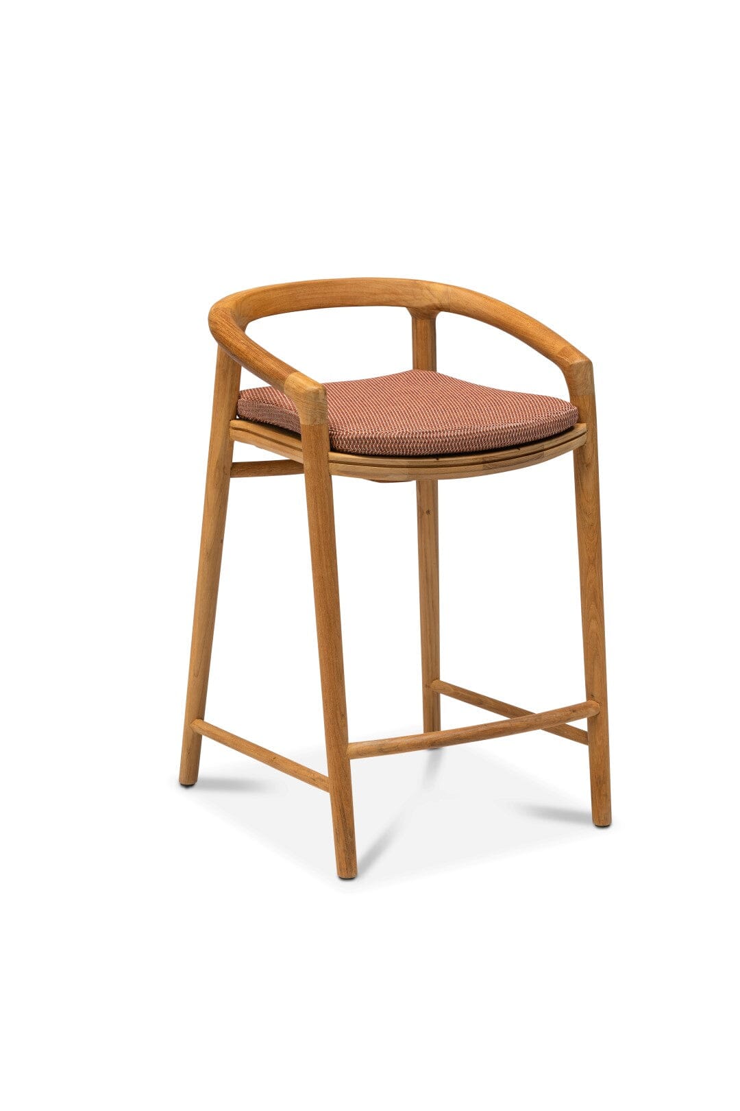 Manutti Solid Barstool 61 avec dossier, coussin en sus Teak natural