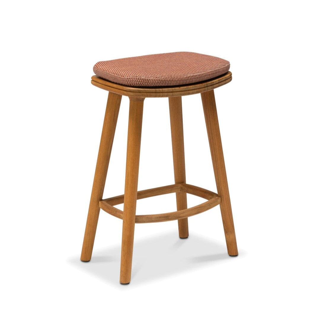 Manutti Solid Counter Stool 61, coussins en sus Teak natural