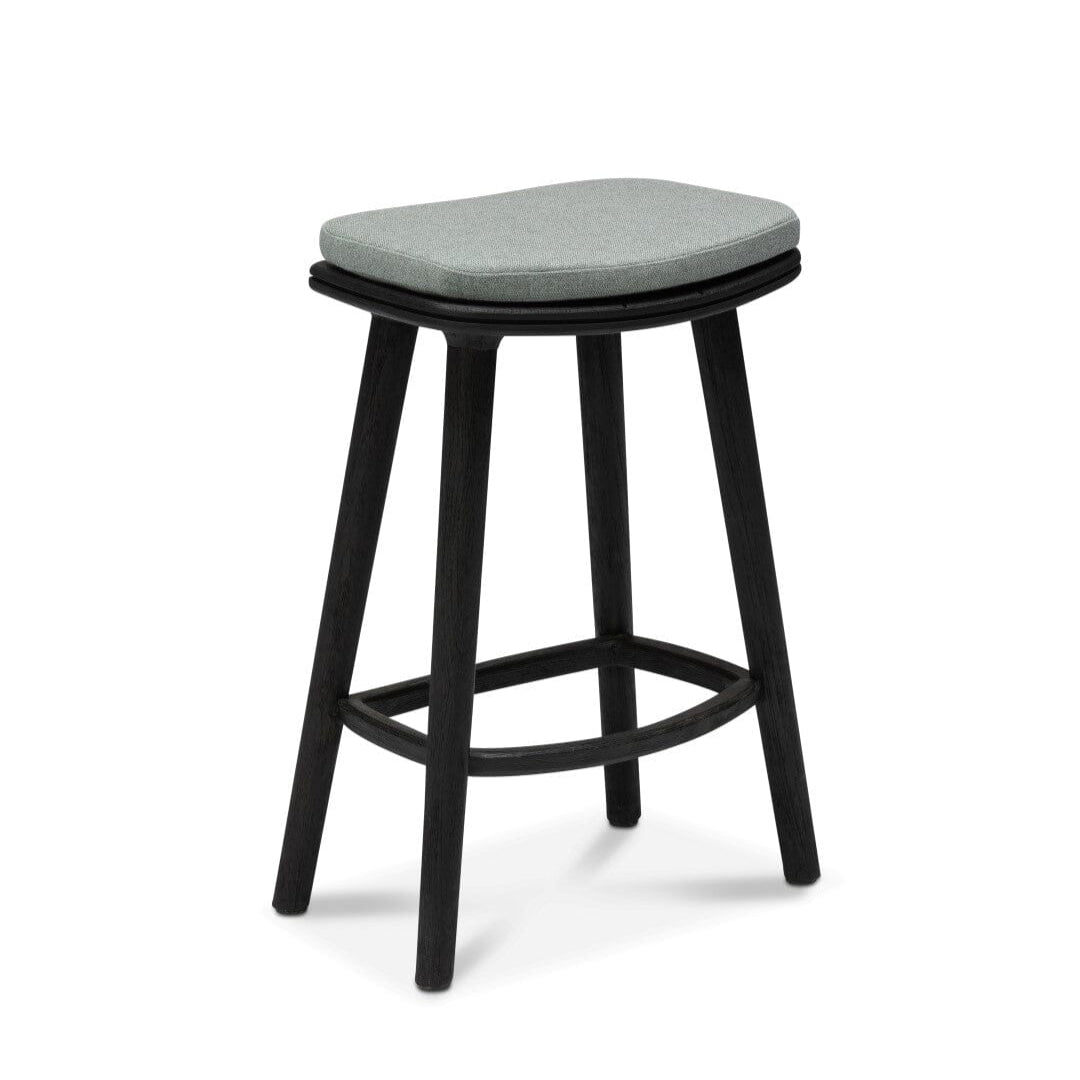 Manutti Solid Counter Stool 61, coussins en sus Teak nero
