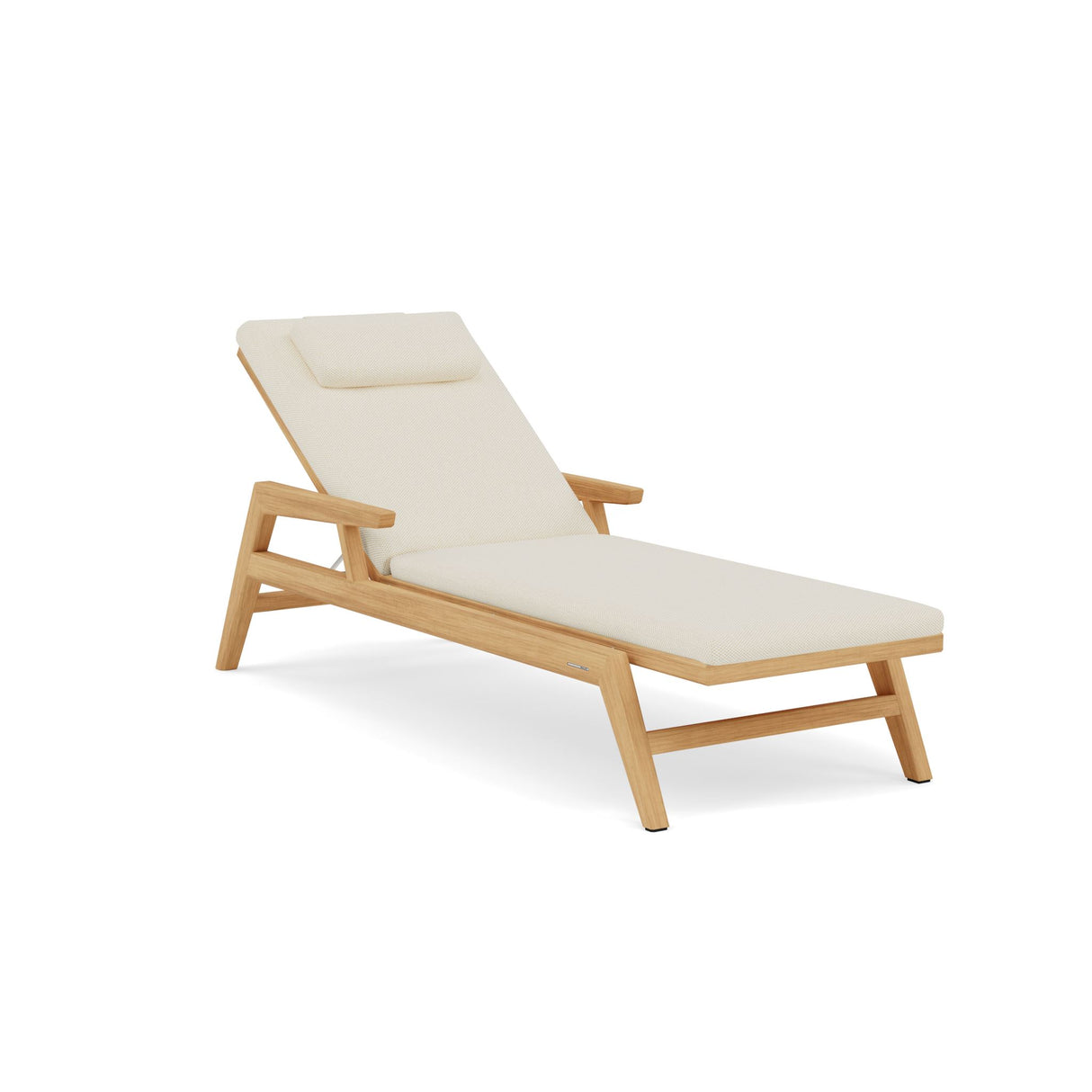 Manutti Sunrise Lounger Teak avec accoudoirs, coussins en sus Teak Brushed (HFTB)