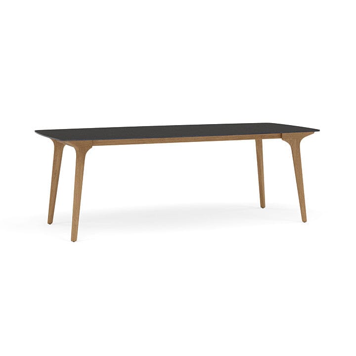 Manutti Torsa Table 264x118cm M 90h Hauteur: 90cm Teak natural Céramique Basalt Black 12mm (5K67)