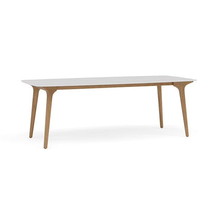 Manutti Torsa Table 264x118cm M 90h Hauteur: 90cm Teak natural Céramique Perla 12mm (5K66)