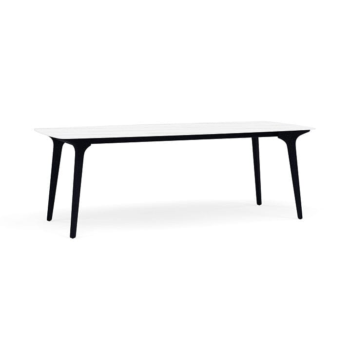 Manutti Torsa Table 264x118cm M 90h Hauteur: 90cm Teak nero Céramique Marble White 12mm (5K58)