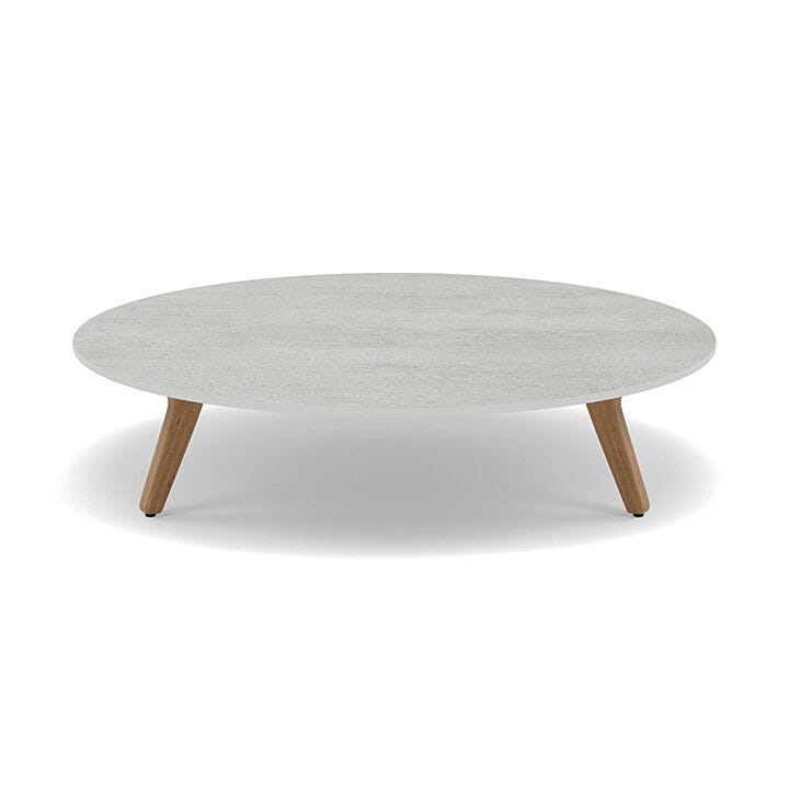 Manutti Torsa Table ø100cm A 25h Hauteur: 25cm Teak natural Céramique Concrete 12mm (5K68)