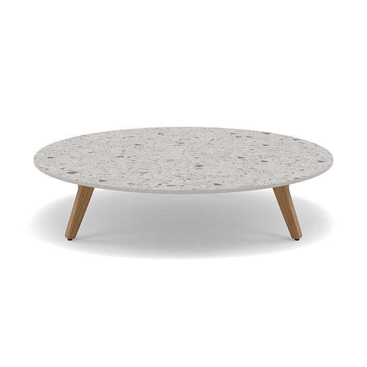 Manutti Torsa Table ø100cm A 25h Hauteur: 25cm Teak natural Céramique Fossil 12mm (5K53)