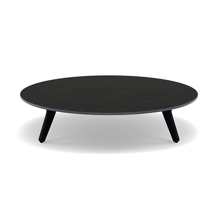 Manutti Torsa Table ø100cm A 25h Hauteur: 25cm Teak nero Céramique Basalt Black 12mm (5K67)