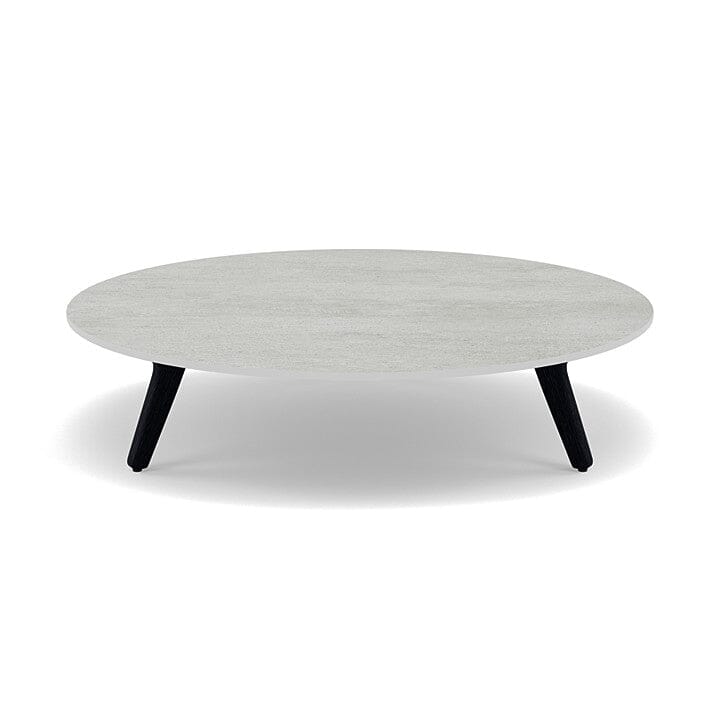 Manutti Torsa Table ø100cm A 25h Hauteur: 25cm Teak nero Céramique Concrete 12mm (5K68)