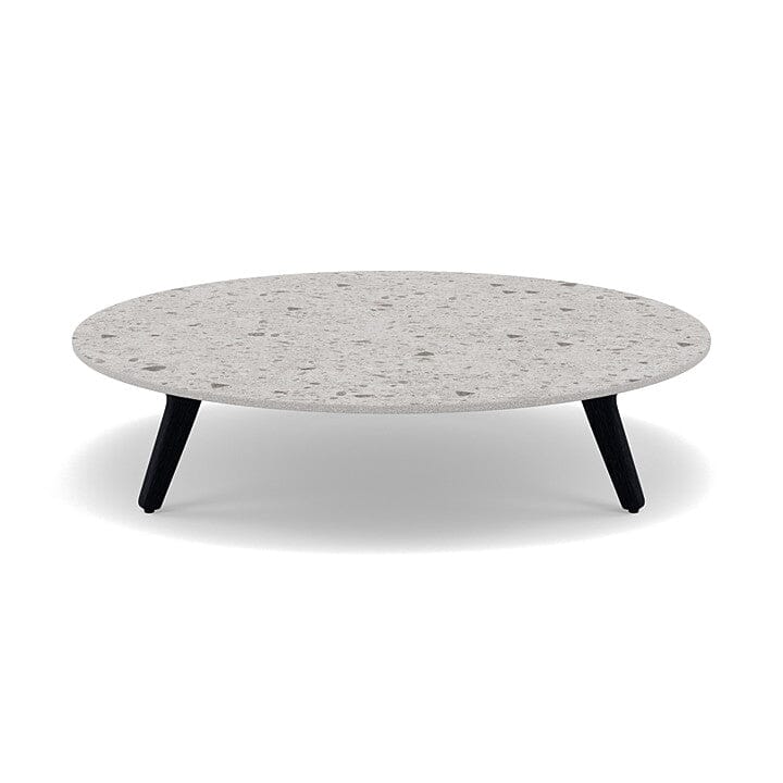 Manutti Torsa Table ø100cm A 25h Hauteur: 25cm Teak nero Céramique Fossil 12mm (5K53)
