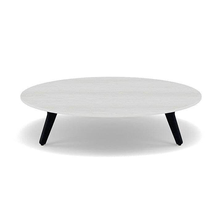 Manutti Torsa Table ø100cm A 25h Hauteur: 25cm Teak nero Céramique Perla 12mm (5K66)