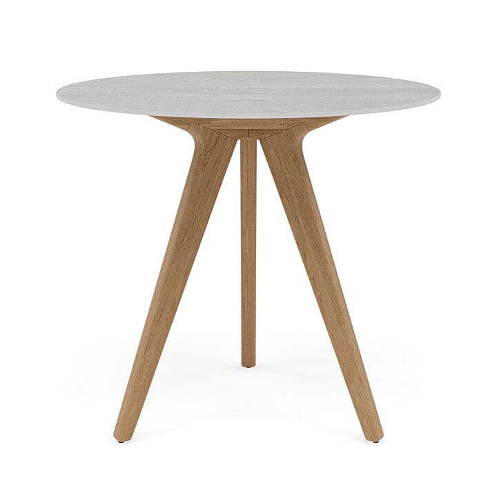 Manutti Torsa Table ø100cm D 75h Hauteur: 75cm Teak natural Céramique Concrete 12mm (5K68)