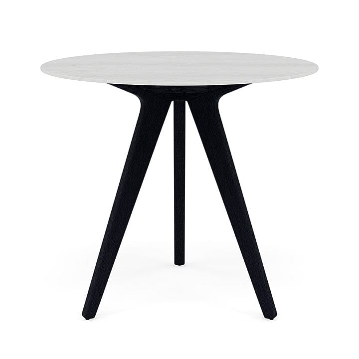 Manutti Torsa Table ø100cm D 75h Hauteur: 75cm Teak nero Céramique Perla 12mm (5K66)
