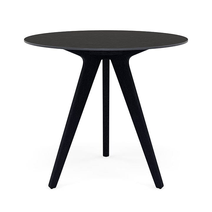 Manutti Torsa Table ø100cm M 90h Hauteur: 90cm Teak nero Céramique Basalt Black 12mm (5K67)