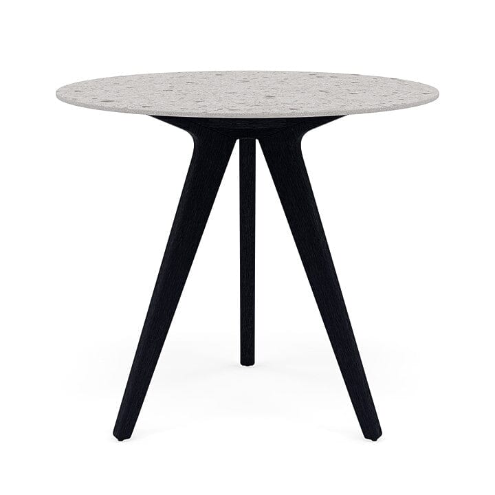 Manutti Torsa Table ø100cm M 90h Hauteur: 90cm Teak nero Céramique Fossil 12mm (5K53)