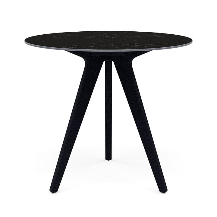Manutti Torsa Table ø100cm M 90h Hauteur: 90cm Teak nero Céramique Marble Black 12mm (5K59) 